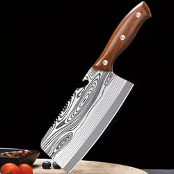 premium damascus cleaver knife stainless steel chef knife for meat & bone cutting
