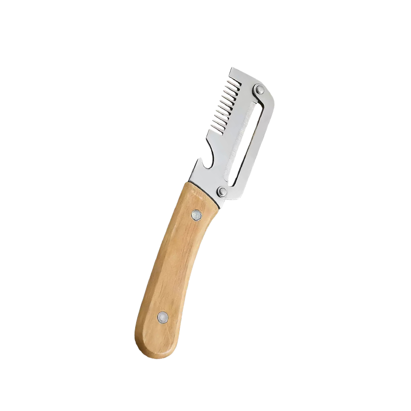 Premium Stainless Steel Vegetable Fruit Peeler With Wooden Handle Multi Functional Kitchen Slicer 0