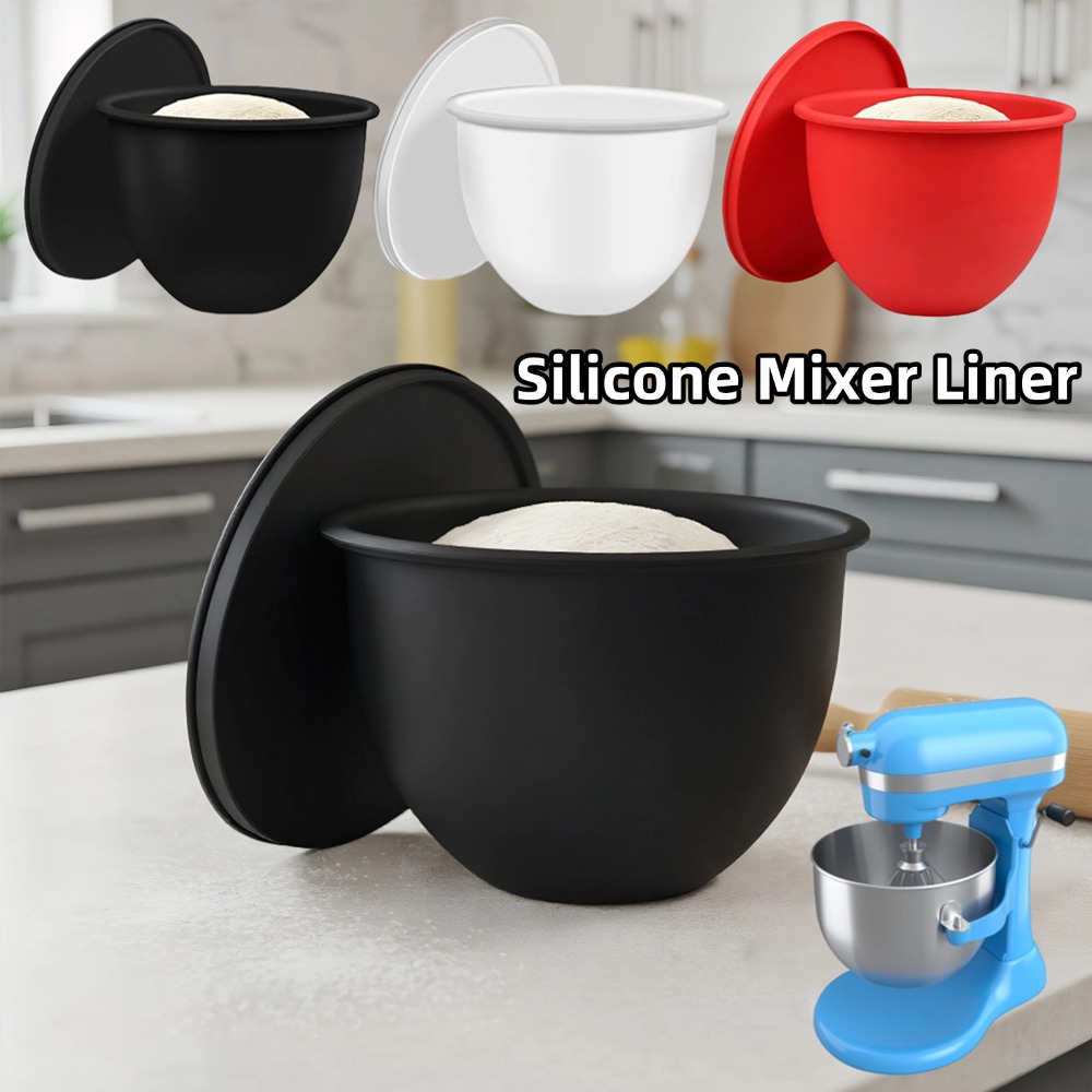 Premium Tilt Head Mixer Silicone Bowl Liner with Lid Reusable Mixer Attachment for Stand Mixers