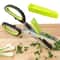 Premium Stainless Steel Kitchen Herb Vegetable Scissors With Safety Cover Effortless Herb Cutting 0