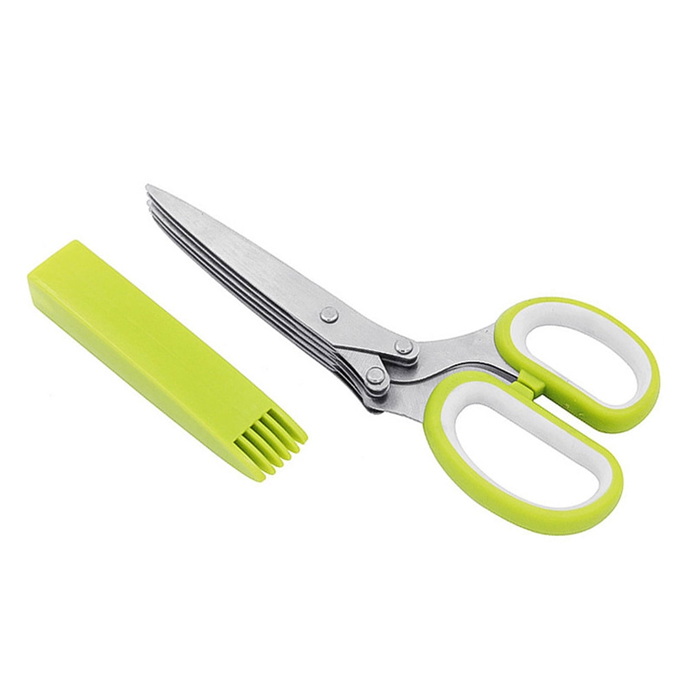 Premium Stainless Steel Kitchen Herb Vegetable Scissors With Safety Cover Effortless Herb Cutting 5