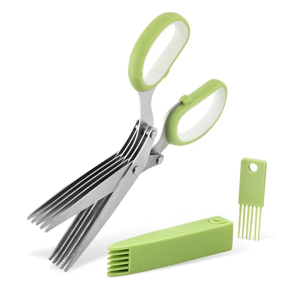 Herb Scissors & Stainless Steel Scallion Cutter for Fast Kitchen Prep