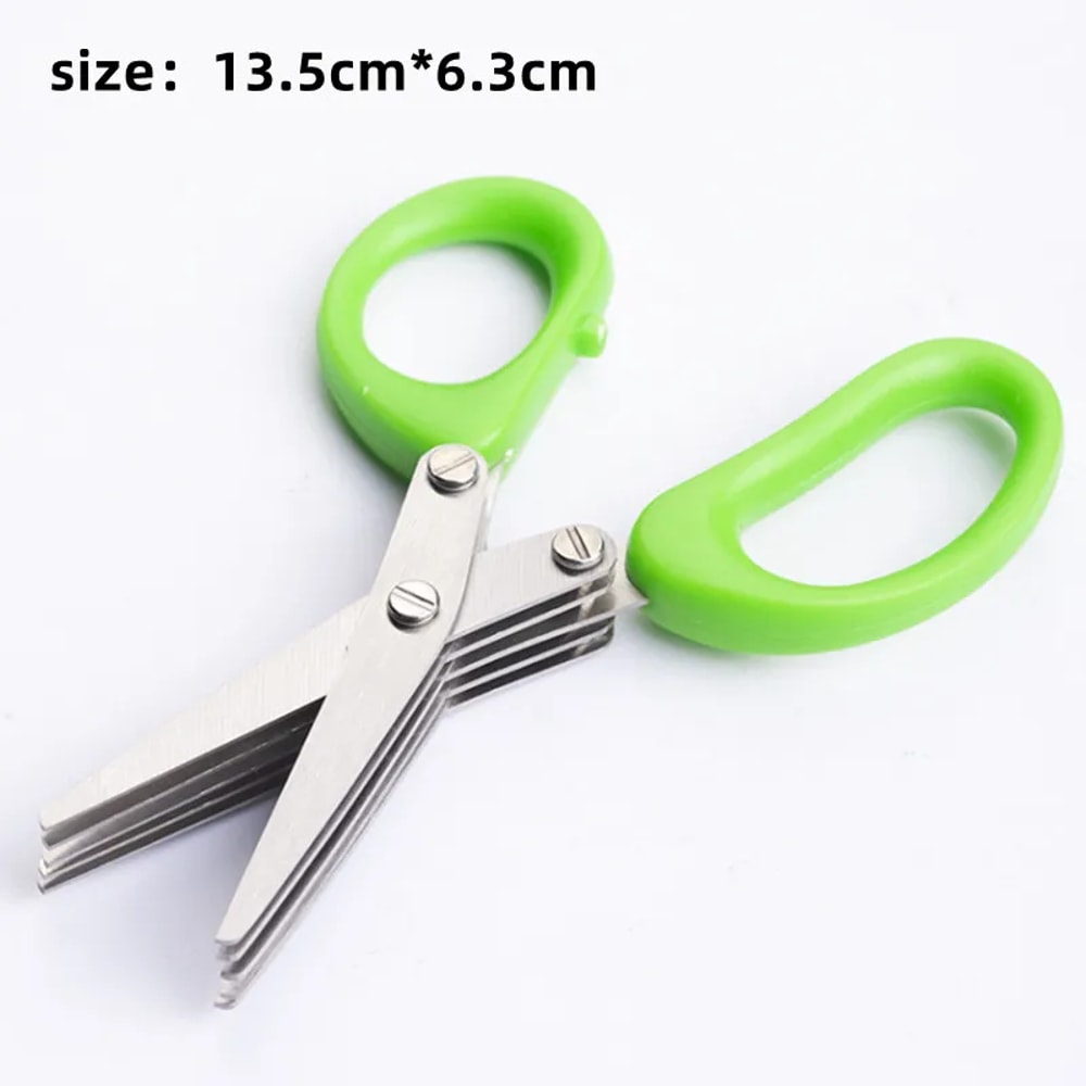 Herb Scissors & Stainless Steel Scallion Cutter for Fast Kitchen Prep