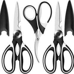 premium stainless steel kitchen shears heavy duty kitchen shears set for meat, poultry & food prep
