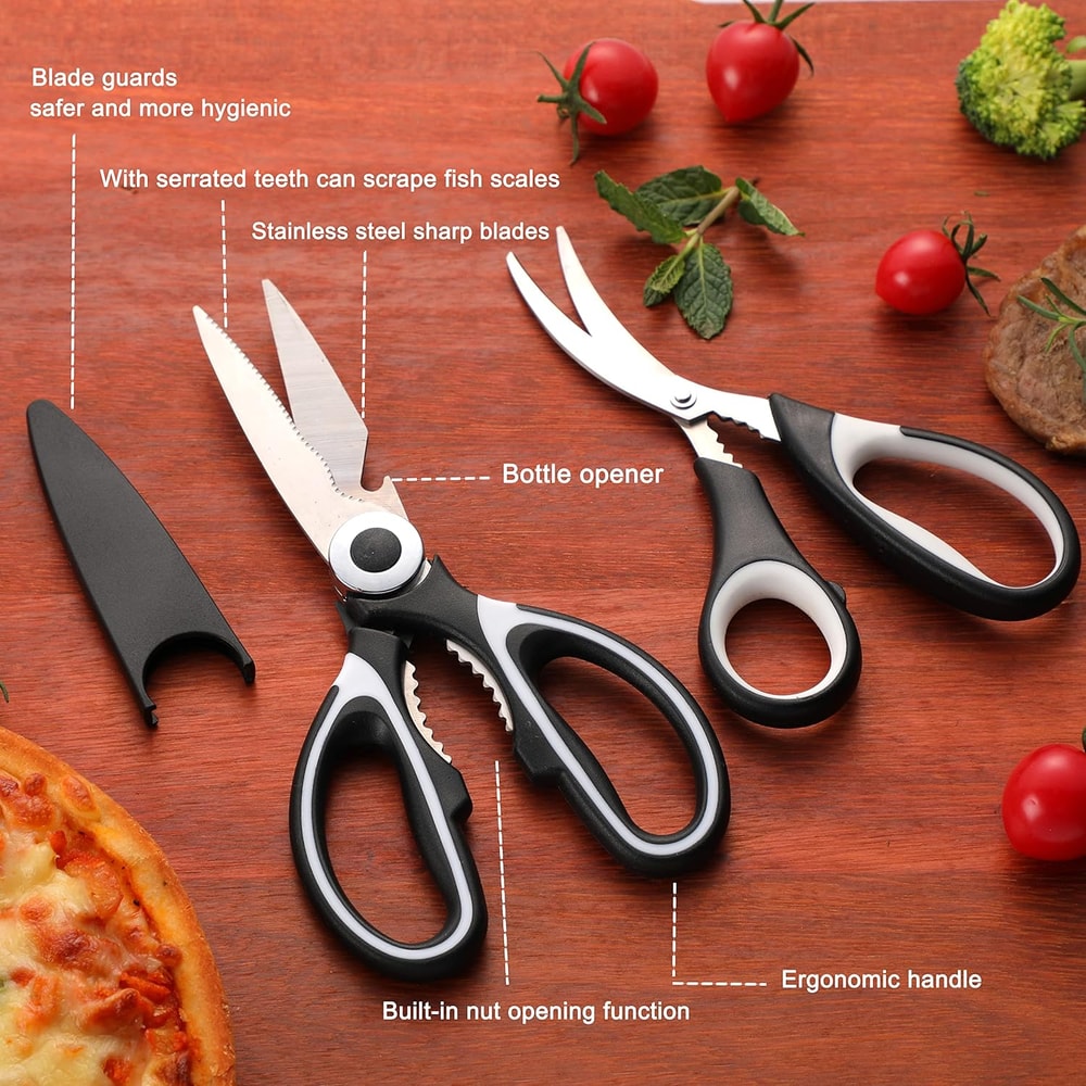 Premium Stainless Steel Kitchen Shears Heavy Duty kitchen shears Set for Meat, Poultry & Food Prep