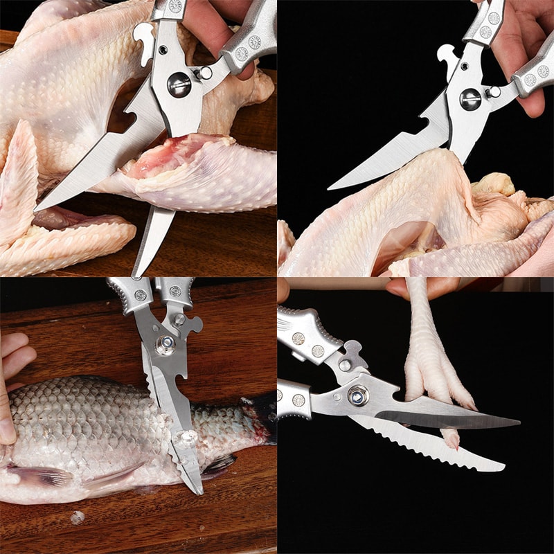 Heavy Duty Poultry Bone Cutting Kitchen Shears Multi Function Kitchen Scissors With Bottle Opener 2
