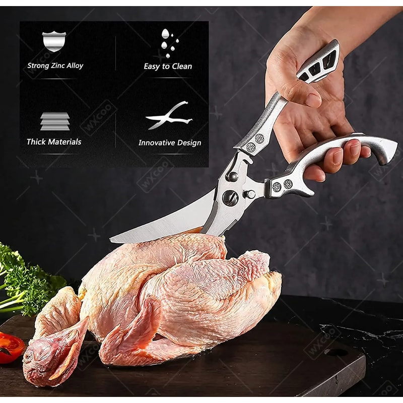 Stainless Steel Kitchen Shears Ultra Sharp Kitchen Scissors For Meat Fish Vegetables Poultry 2