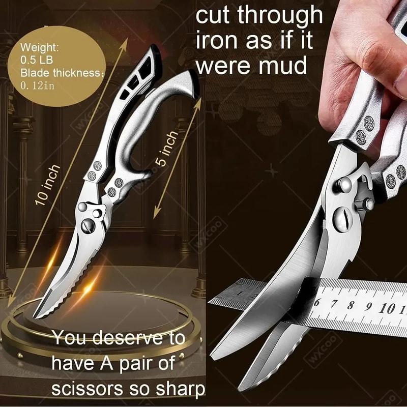 Stainless Steel Kitchen Shears Ultra Sharp Kitchen Scissors For Meat Fish Vegetables Poultry 4