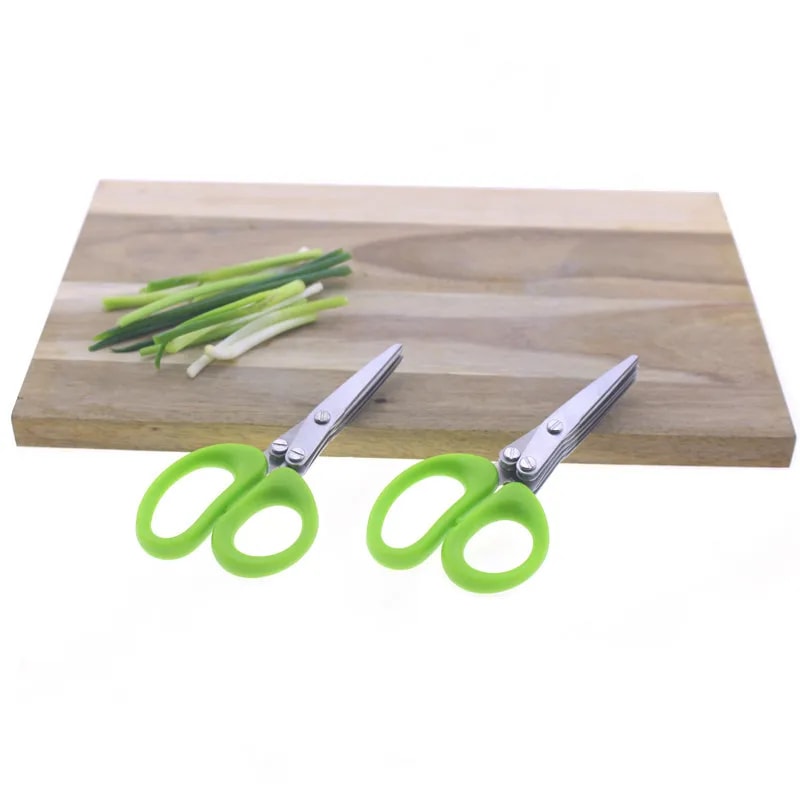 Multi Layer Herb Scissors Stainless Steel Scallion Cutter For Fast Kitchen Prep 1