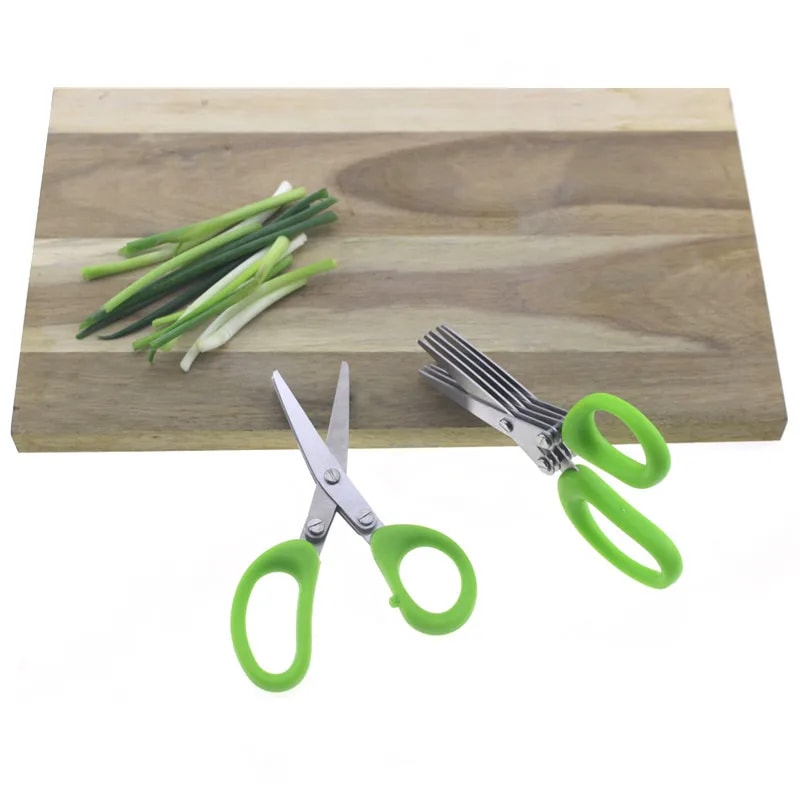 Multi Layer Herb Scissors Stainless Steel Scallion Cutter For Fast Kitchen Prep 2
