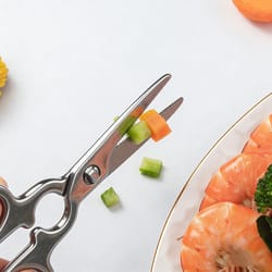 premium toddler baby food scissors with bpa free safety shears & detachable easy clean blades
