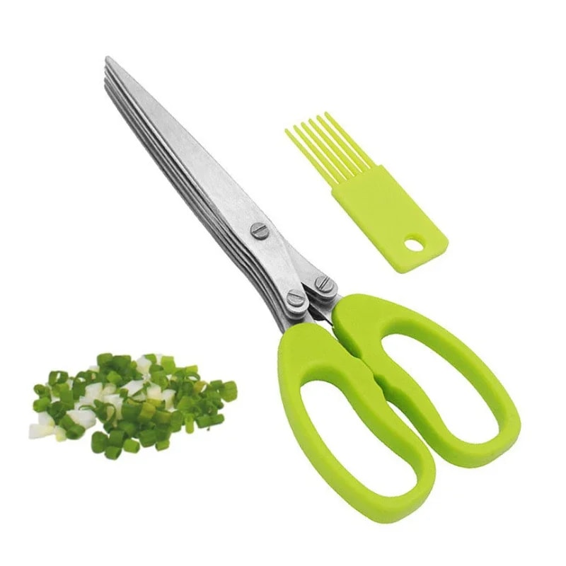 Herb Scissors Multi Function Scallion Cutter Multi Blade Kitchen Scissors Time Saving Culinary Too 2