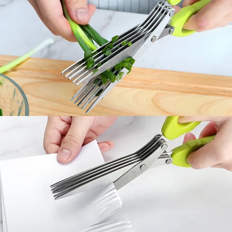 Herb Scissors Multi Function Scallion Cutter Multi Blade Kitchen Scissors Time Saving Culinary Too 4