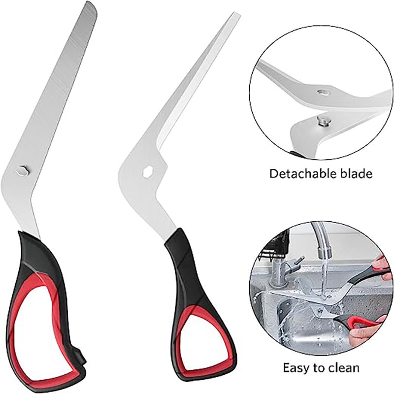 Ergonomic Pizza Scissors with Detachable Stainless Steel Blade, Easy Cut Kitchen Shears