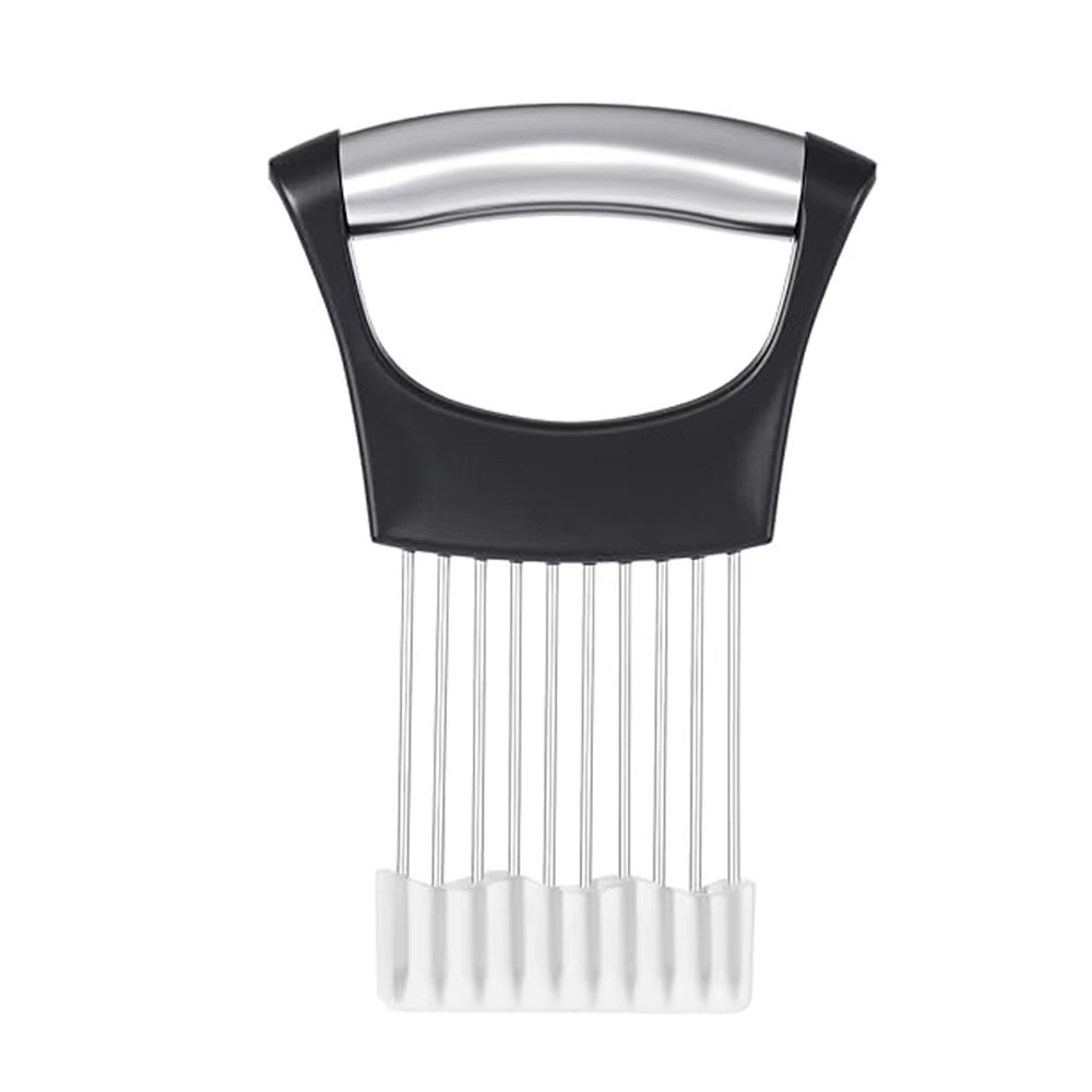 Stainless Steel Onion Slicer Holder and Vegetable Cutter Meat Tenderizer for Onion Potato Tomato Lemon Prep