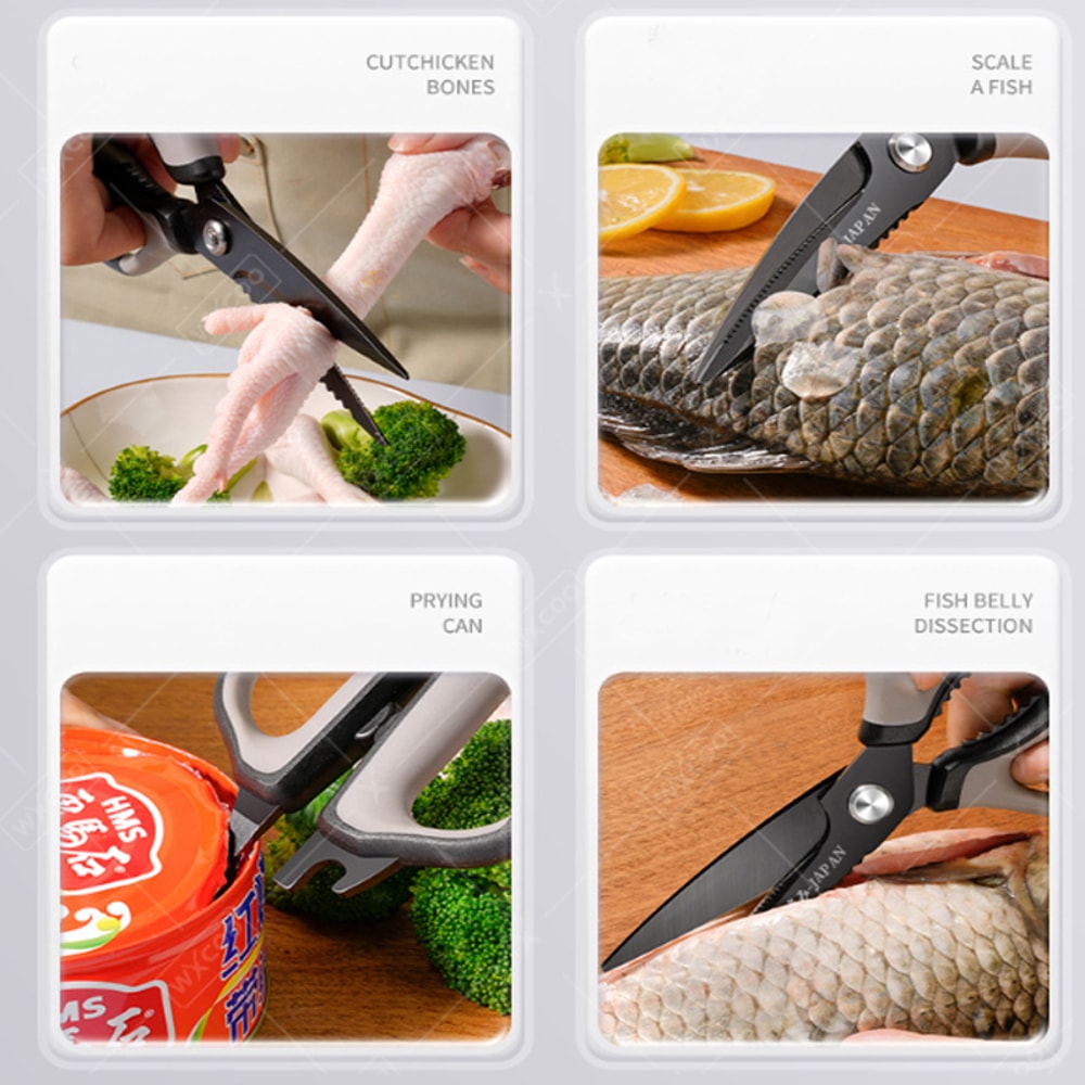 Heavy Duty Stainless Steel Kitchen Shears For Meat Fish Chicken Bones BBQ Prep 2