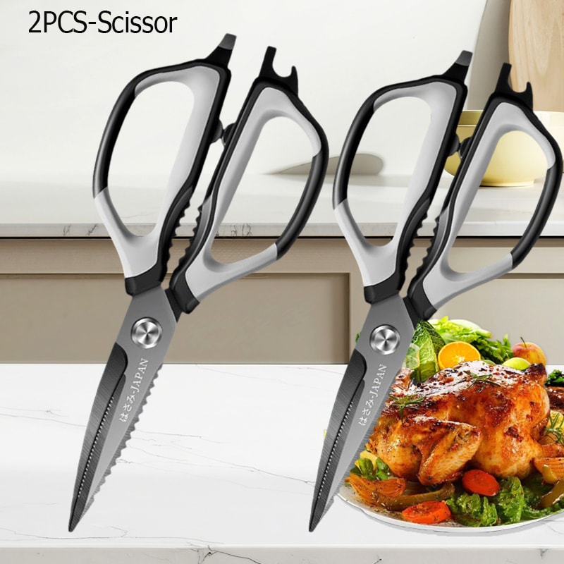 Heavy Duty Stainless Steel Kitchen Shears For Meat Fish Chicken Bones BBQ Prep 4