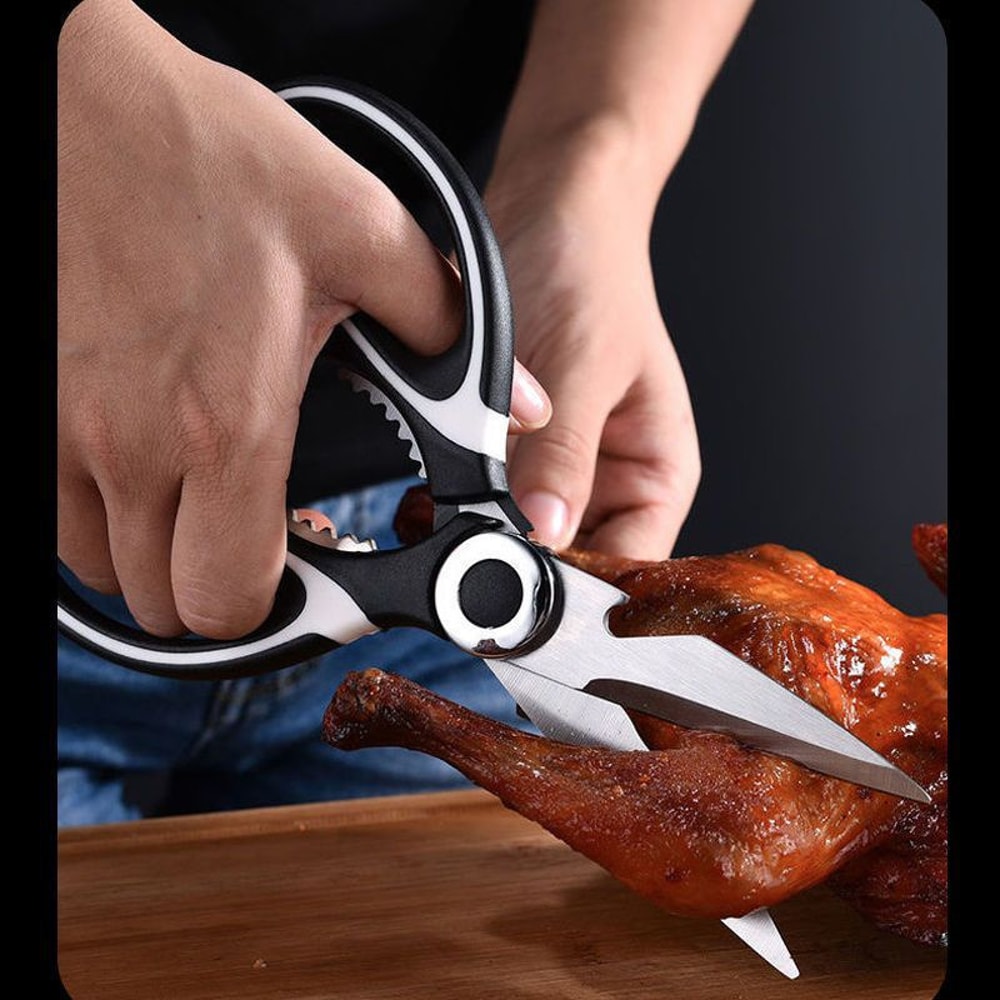 Heavy Duty Stainless Steel Poultry Shears Non Slip Kitchen Scissors for Chicken, Fish, Bones & BBQ Prep