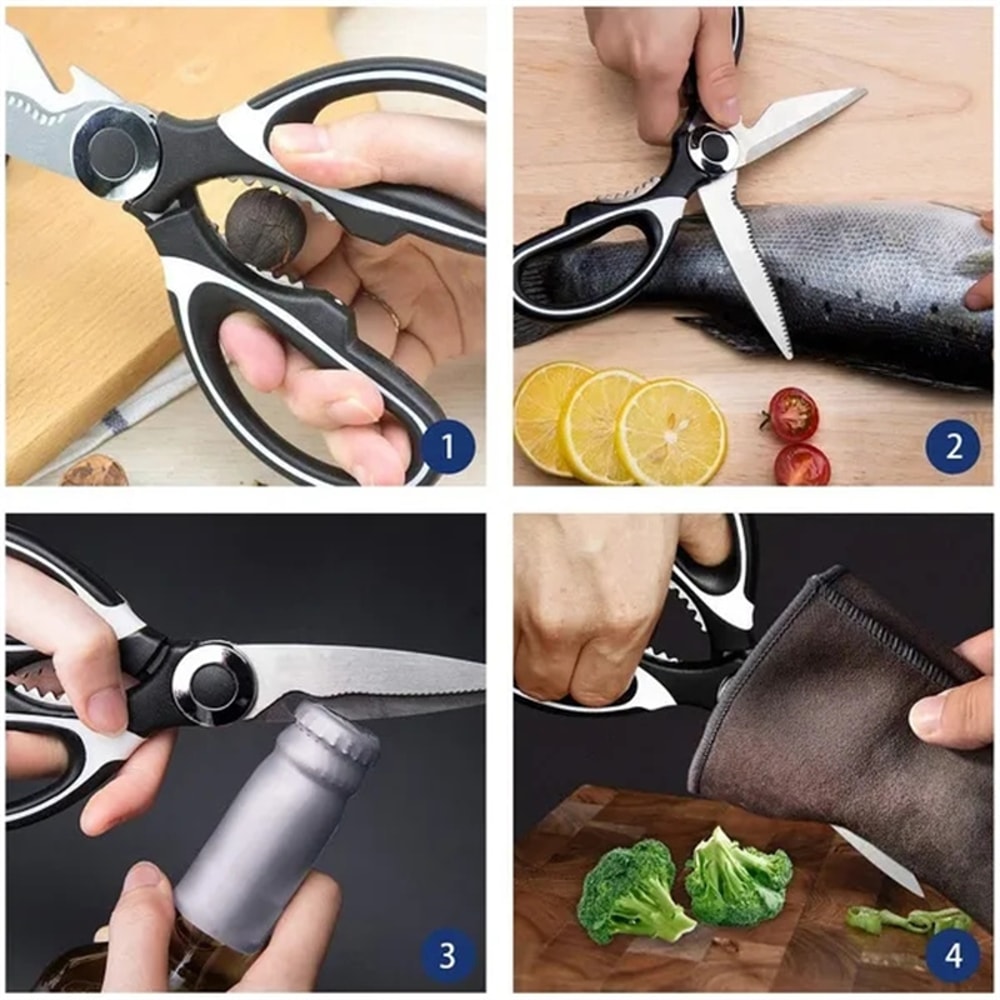 Heavy Duty Stainless Steel Poultry Shears Non Slip Kitchen Scissors for Chicken, Fish, Bones & BBQ Prep