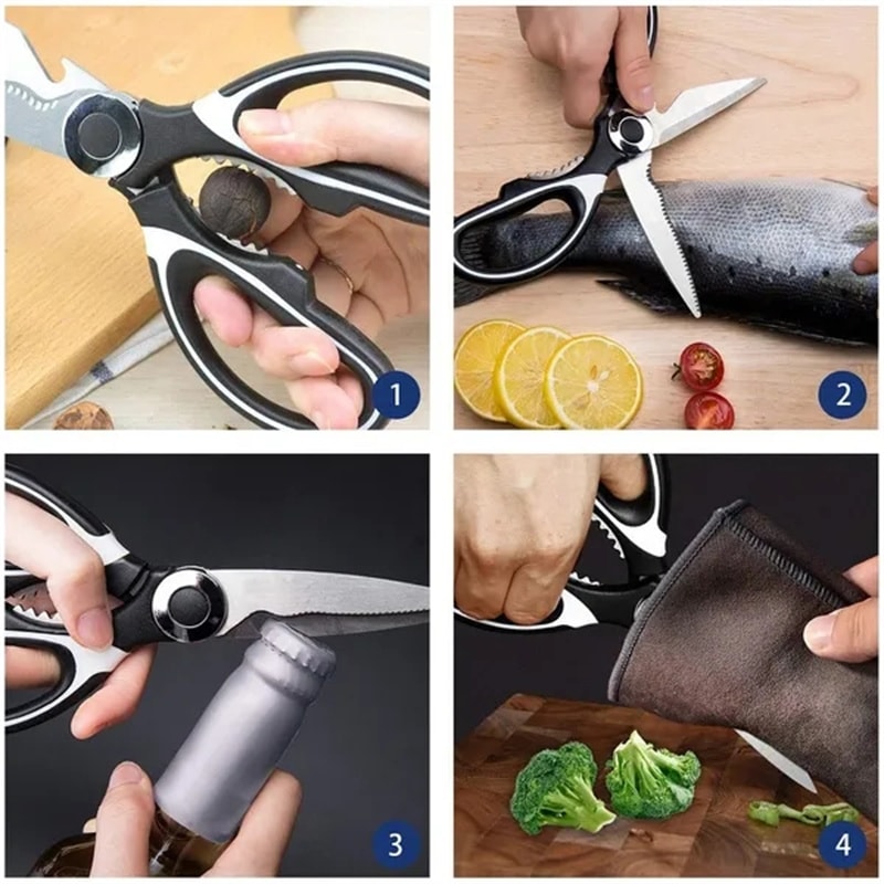 Heavy Duty Stainless Steel Poultry Shears Non Slip Kitchen Scissors for Chicken, Fish, Bones & BBQ Prep