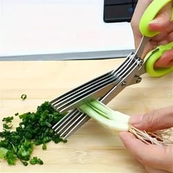 premium stainless kitchen herb & vegetable scissors effortless cutting tool