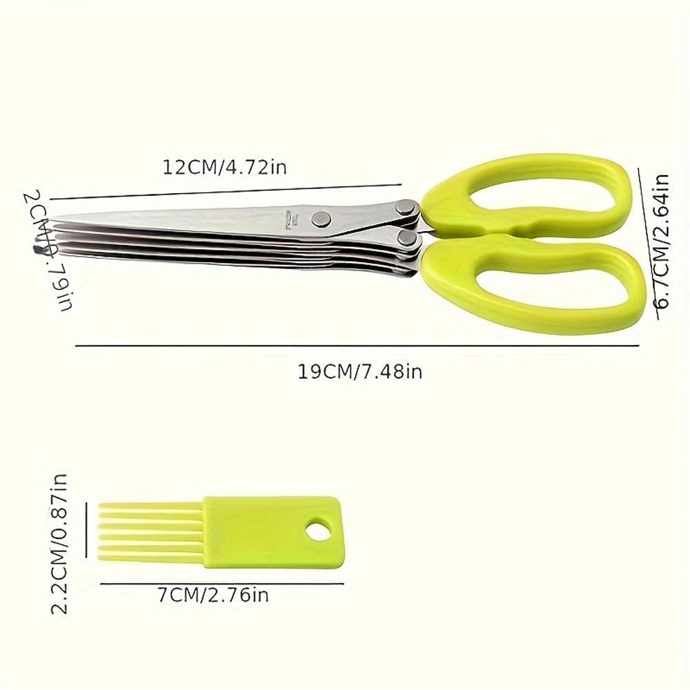Premium Stainless Kitchen Herb & Vegetable Scissors Effortless Cutting Tool