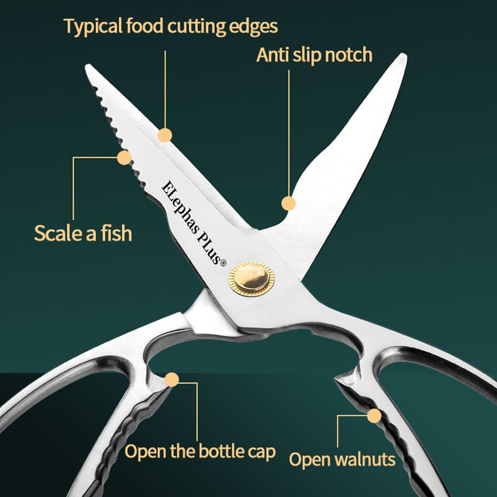 Heavy Duty Kitchen Shears Premium Stainless Steel Bone Cutting & Multi Purpose Food Prep Scissors