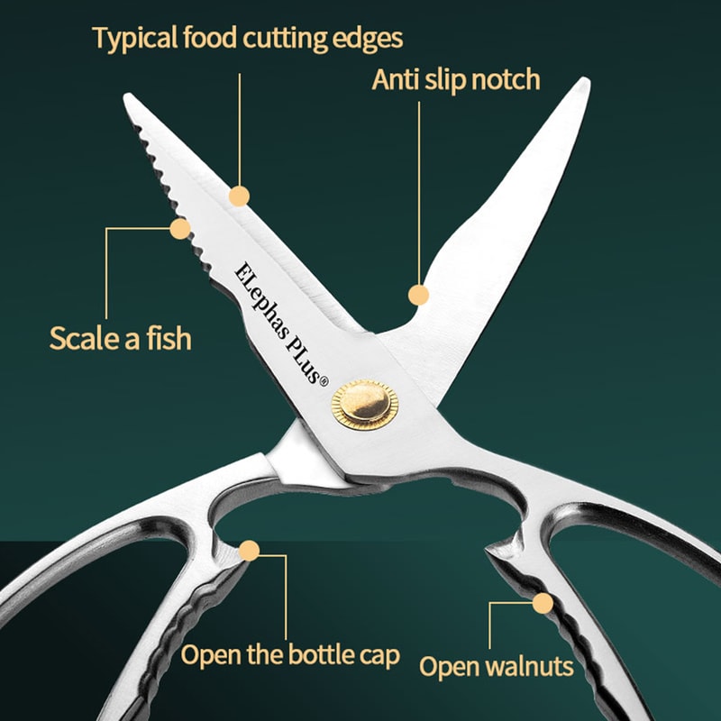Heavy Duty Kitchen Shears Premium Stainless Steel Bone Cutting & Multi Purpose Food Prep Scissors