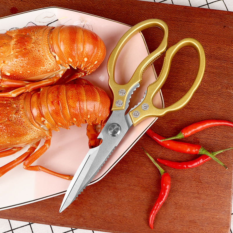 Premium Multifunctional Japanese Stainless Steel Kitchen Scissors Heavy Duty Meat Fish Vegetable S 2