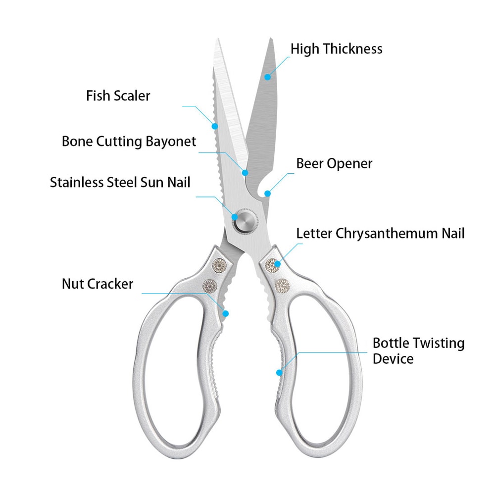 Premium Multifunctional Japanese Stainless Steel Kitchen Scissors Heavy Duty Meat Fish Vegetable S 3
