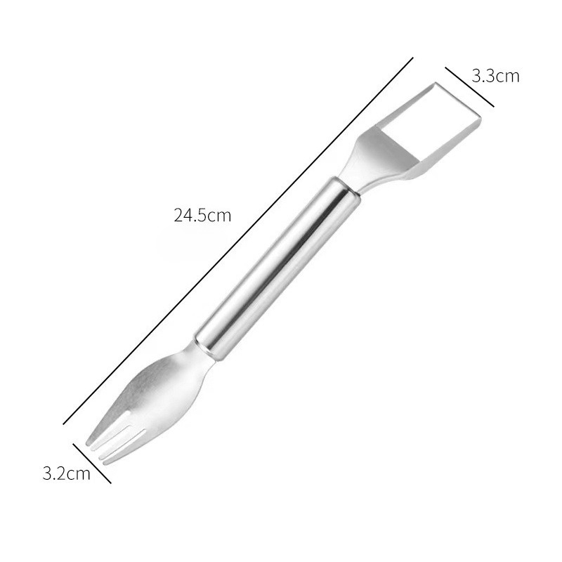 Premium Stainless Fruit Watermelon Cutter Slicer Fork Tool Effortless Kitchen Fruit Cube Cutter 5