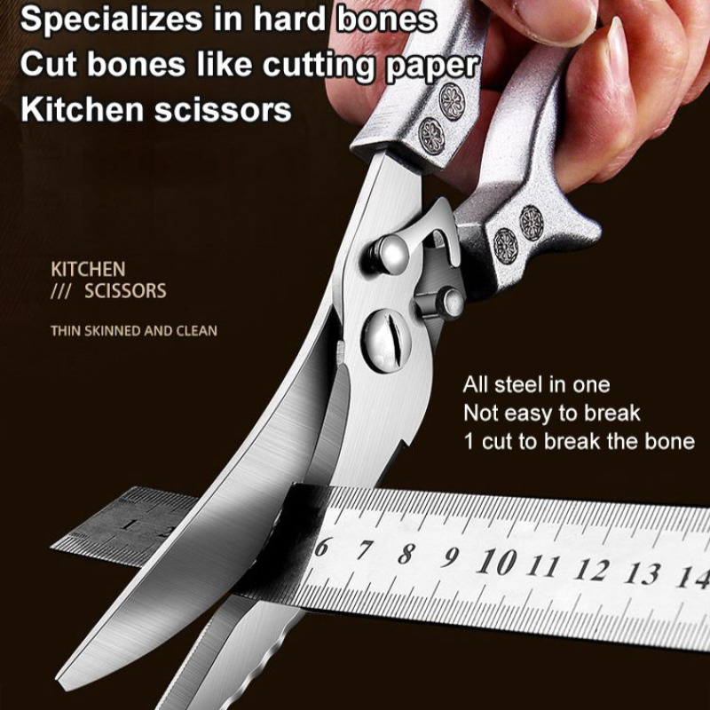 Premium Heavy Duty Bone Cutting Kitchen Scissors Multifunction Kitchen Shears Stainless Steel Prec 4