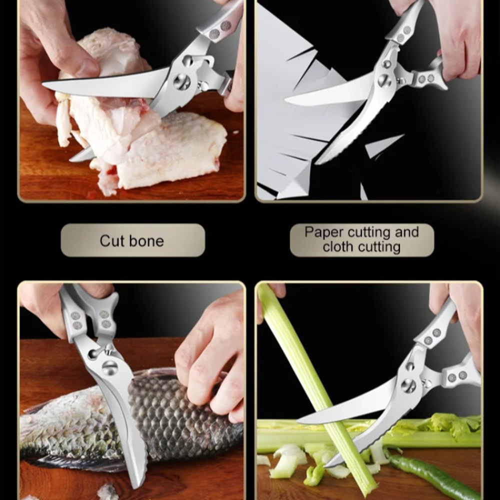 Premium Heavy Duty Bone Cutting Kitchen Scissors Multifunction Kitchen Shears Stainless Steel Prec 5