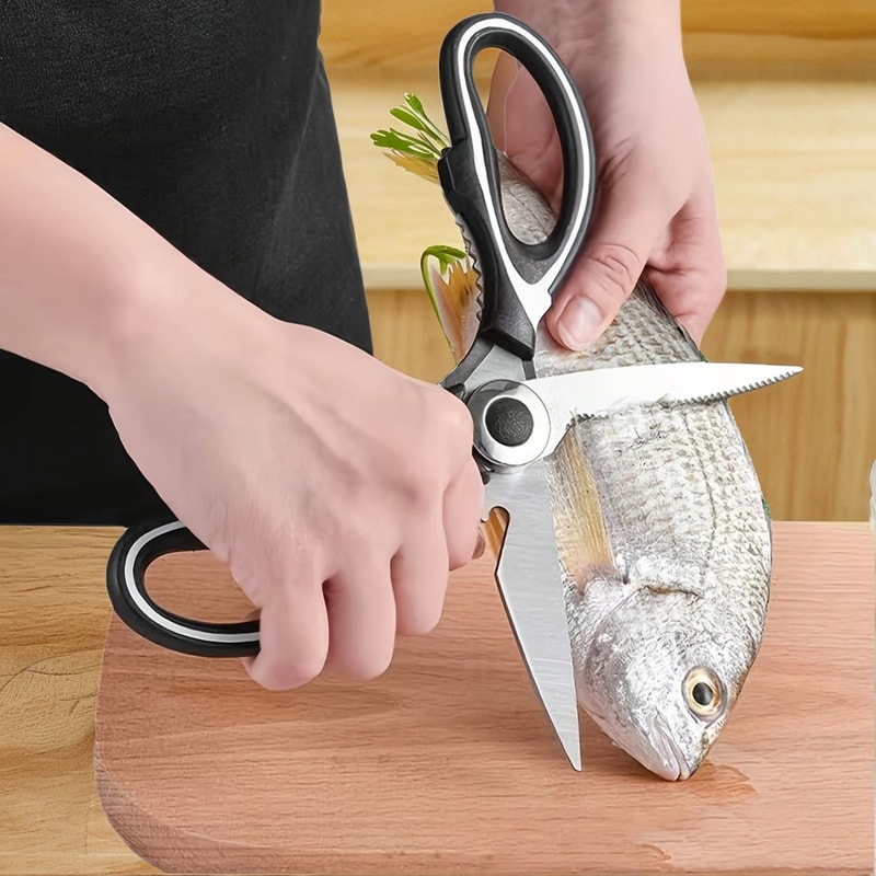 Heavy Duty Stainless Steel Kitchen Scissors With Cover For Chicken Fish And Meat 0