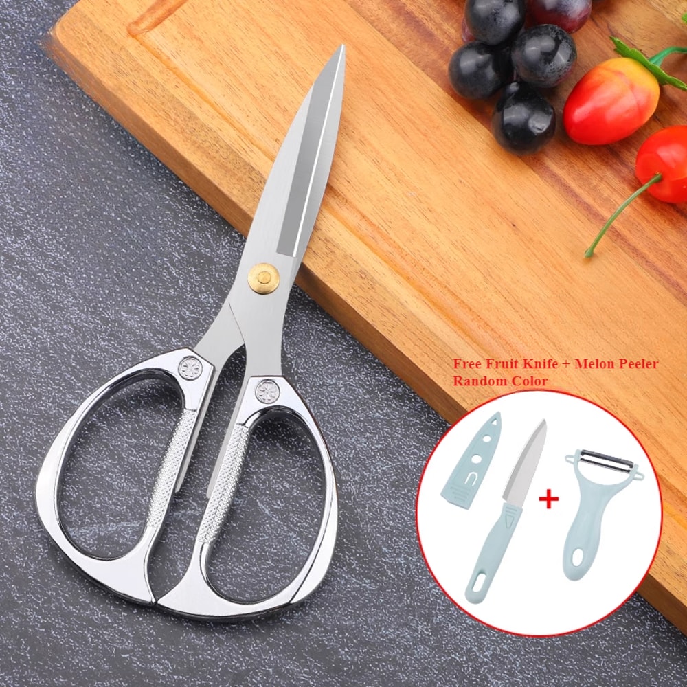 Heavy Duty Stainless Steel Kitchen Shears For Chicken Bones Seafood Everyday Food Prep 7