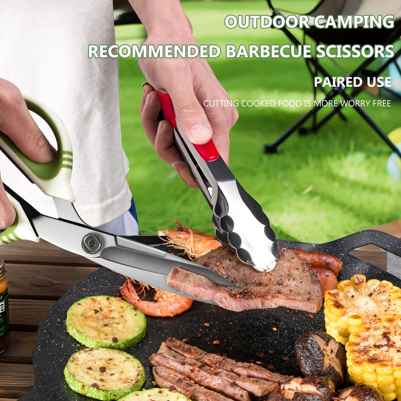 PrecisionCut Stainless Steel Kitchen Shears Set Kitchen Scissors For Meat Herbs BBQ Prep 1