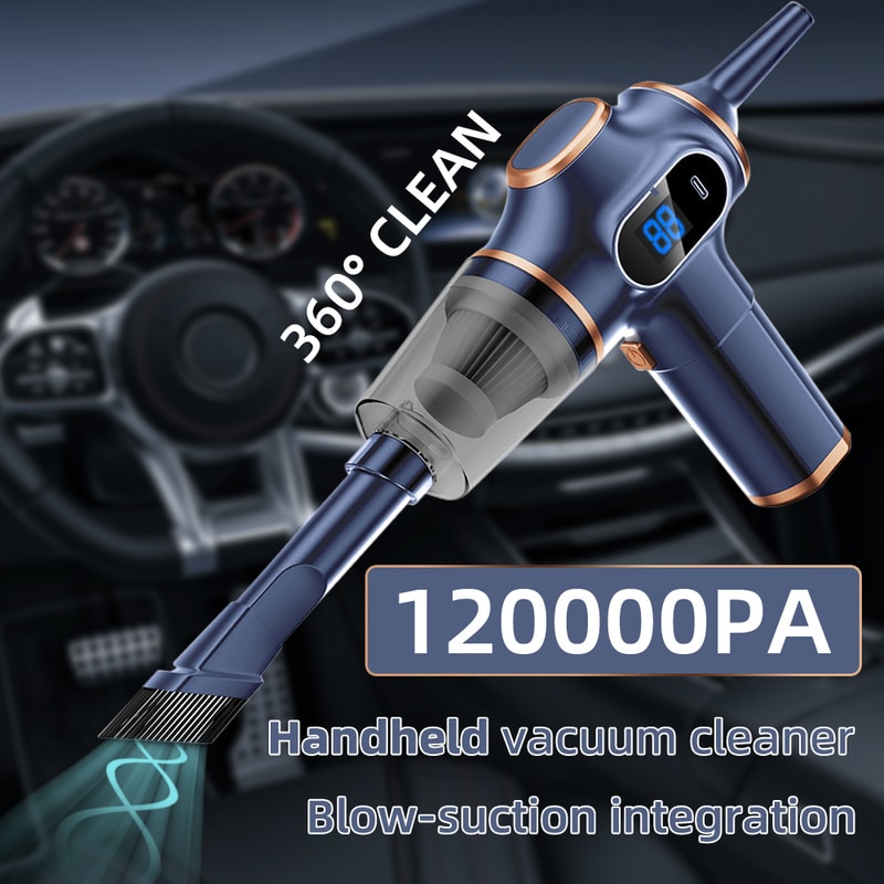 TurboClean Pro Cordless Car Vacuum Cleaner & Air Duster Portable Handheld Vacuum for Car & Home