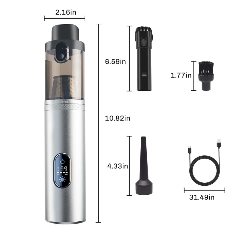 Portable Cordless Handheld Vacuum Cleaner With Powerful Suction For Car Home 3