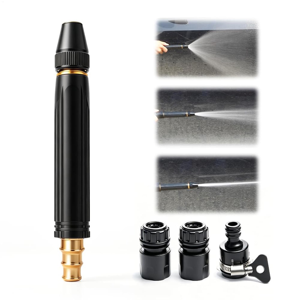 HydroJet Adjustable Car Wash Hose Nozzle Wand For Cars Driveways Outdoor Cleaning 0