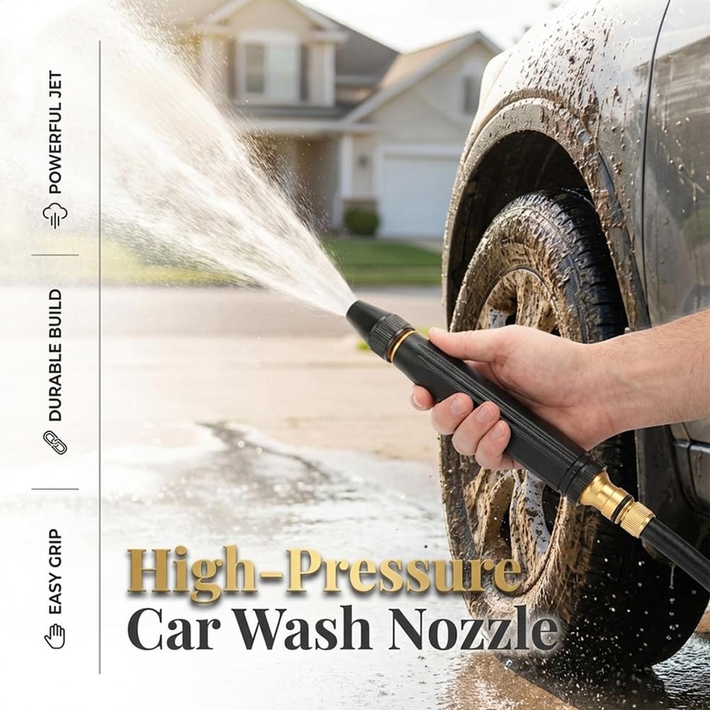 HydroJet Adjustable Car Wash Hose Nozzle Wand For Cars Driveways Outdoor Cleaning 3
