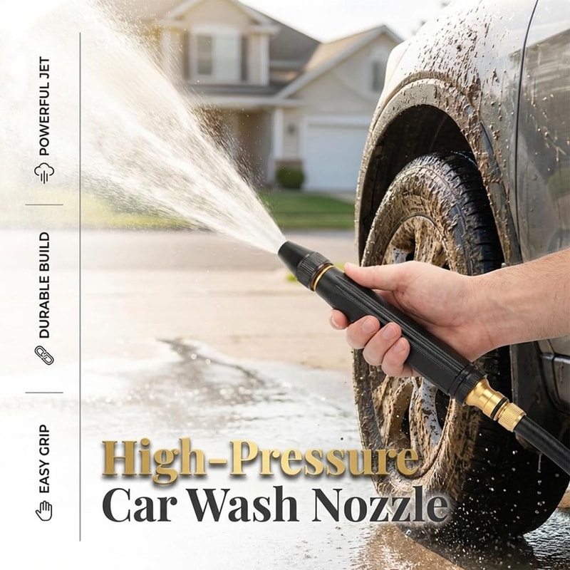 HydroJet Adjustable Car Wash Hose Nozzle Wand For Cars Driveways Outdoor Cleaning 3