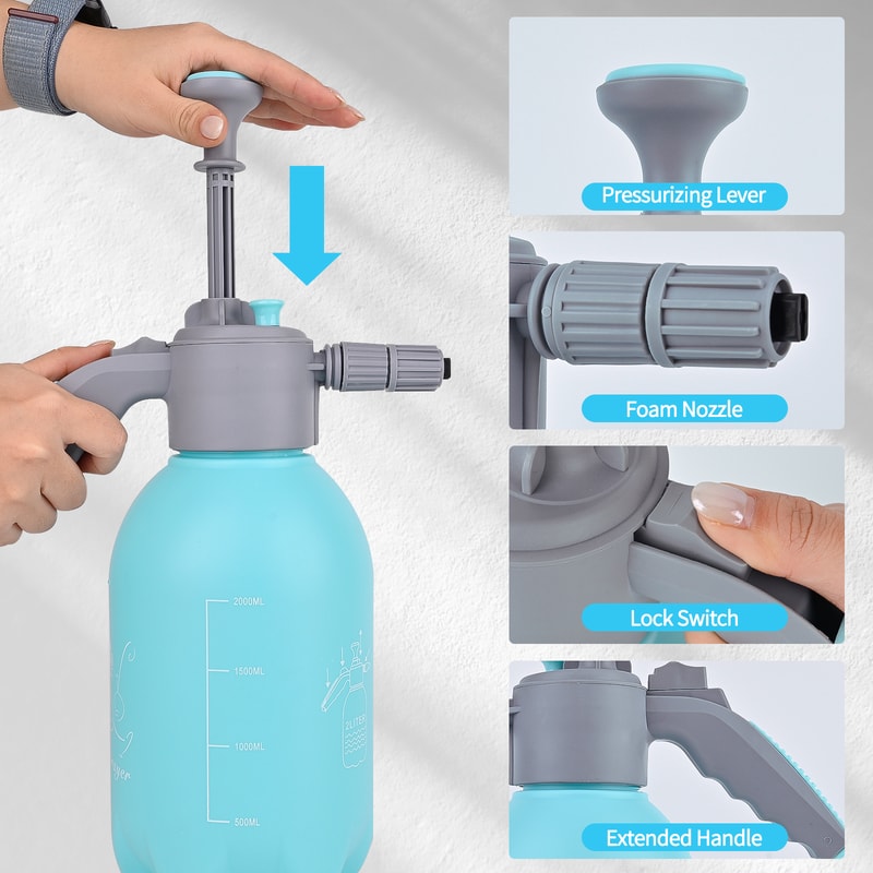 Premium Hand Pump Car Wash Foam Sprayer Portable Foam Cannon With Adjustable Nozzles For Deep Clean 3