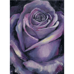 purple rose still life painting