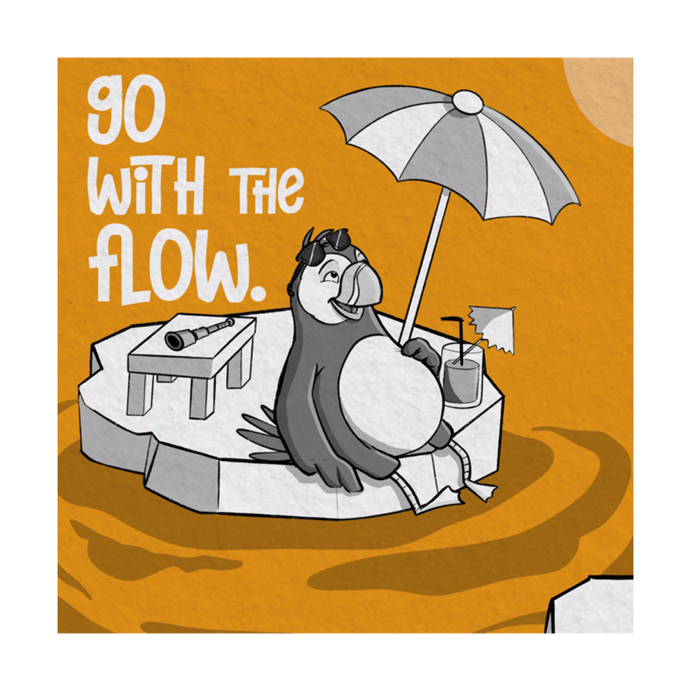 A puffin floating on the ice .png