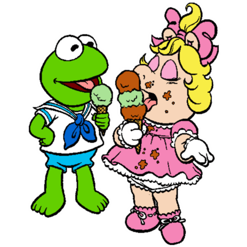Kermit the Frog and Pig Eating Ice Cream .png