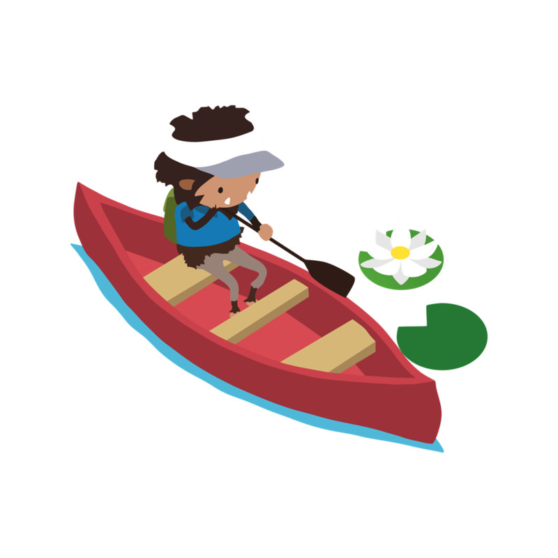 Gaming gift bigfoot Sneaky Sasquatch canoeing .png