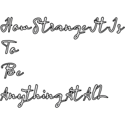 how strange it is to be anything at all