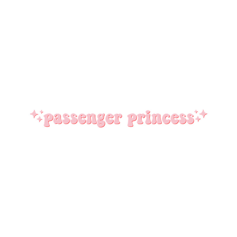 Passenger Princess Car Mirror Decal, Car Mirror Sticker, Rear View Mirror Sticker, Car Decal Sticker.png