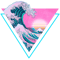 Vaporwave Aesthetic Great Wave Retro Triangle.png