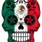 Sugar Skull with Roses and Flag of Mexico.png